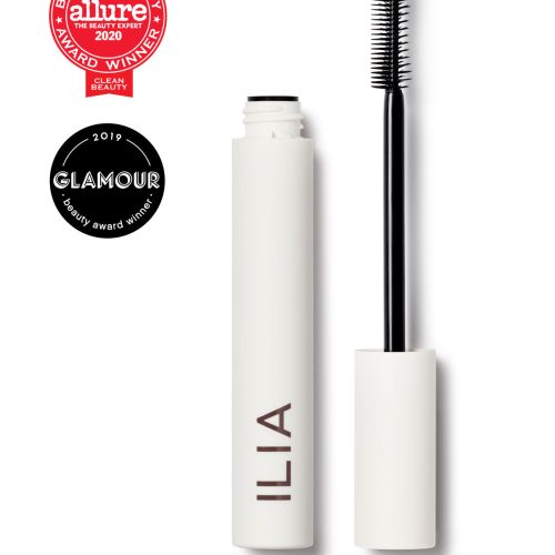 Black Mascara Brush with ILIA container and two award winning seals from allure and glamour magazine. One full size mascara.